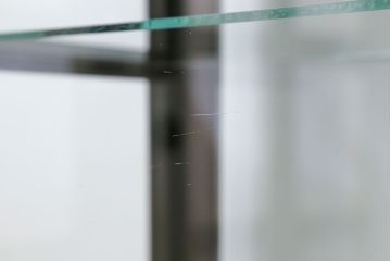 アンティーク家具　大正ロマン 古いタバコ屋の色ガラス入りショーケース(飾り棚、ガラスケース)