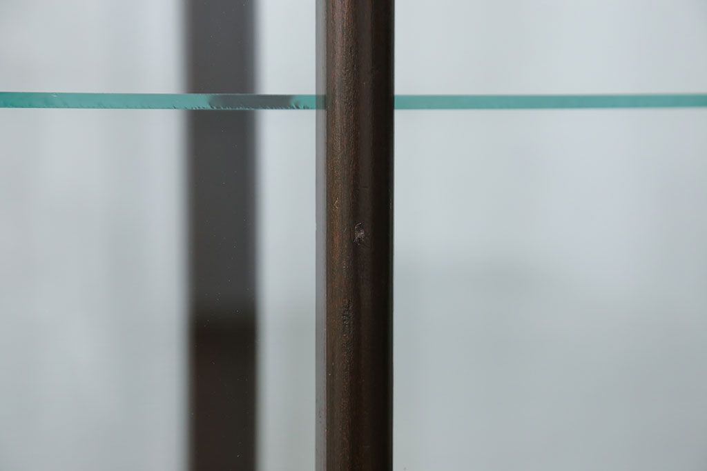 アンティーク家具　大正ロマン 古いタバコ屋の色ガラス入りショーケース(飾り棚、ガラスケース)