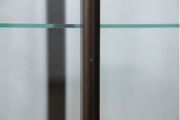 アンティーク家具　大正ロマン 古いタバコ屋の色ガラス入りショーケース(飾り棚、ガラスケース)