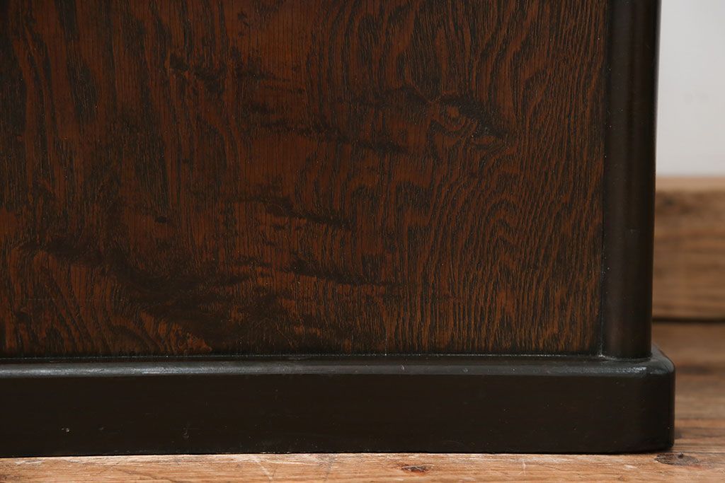 アンティーク家具　大正ロマン 古いタバコ屋の色ガラス入りショーケース(飾り棚、ガラスケース)