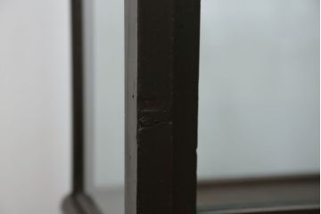 アンティーク家具　大正ロマン 古いタバコ屋の色ガラス入りショーケース(飾り棚、ガラスケース)