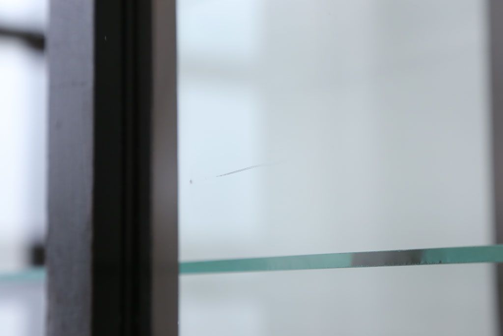 アンティーク家具　大正ロマン 古いタバコ屋の色ガラス入りショーケース(飾り棚、ガラスケース)