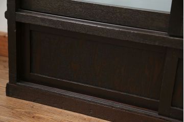 アンティーク家具　大正ロマン 古いタバコ屋の色ガラス入りショーケース(飾り棚、ガラスケース)