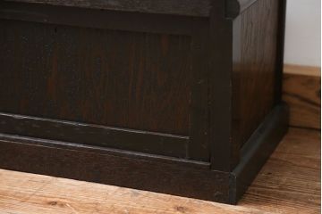 アンティーク家具　大正ロマン 古いタバコ屋の色ガラス入りショーケース(飾り棚、ガラスケース)