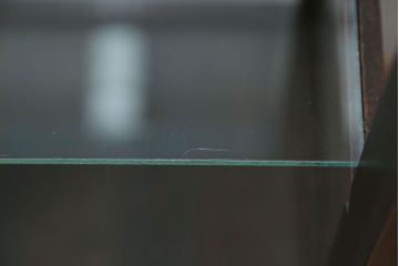 アンティーク家具　大正ロマン 古いタバコ屋の色ガラス入りショーケース(飾り棚、ガラスケース)