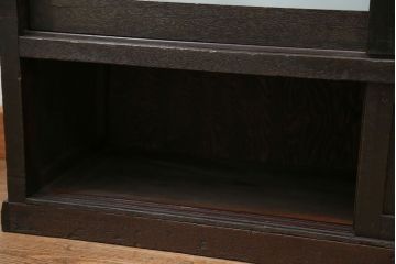 アンティーク家具　大正ロマン 古いタバコ屋の色ガラス入りショーケース(飾り棚、ガラスケース)