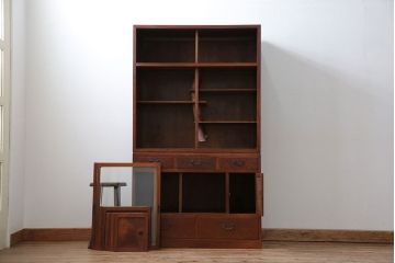 レトロ家具　アンティーク 前面欅材 レトロな茶箪笥(収納棚)