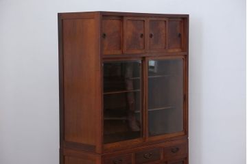 レトロ家具　アンティーク 前面欅材 レトロな茶箪笥(収納棚)