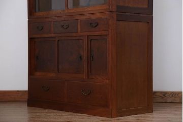 レトロ家具　アンティーク 前面欅材 レトロな茶箪笥(収納棚)