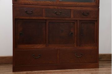 レトロ家具　アンティーク 前面欅材 レトロな茶箪笥(収納棚)