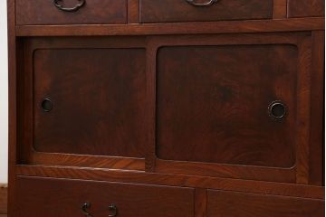 レトロ家具　アンティーク 前面欅材 レトロな茶箪笥(収納棚)