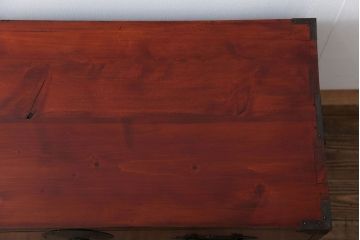 アンティーク家具　古民具・骨董 漆のキレイな二段重ね時代箪笥