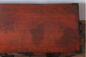 アンティーク家具　古民具・骨董 脚付き二本松箪笥ローチェスト(1)(時代箪笥ローボード)