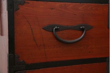 アンティーク家具　古民具・骨董 脚付き二本松箪笥ローチェスト(1)(時代箪笥ローボード)