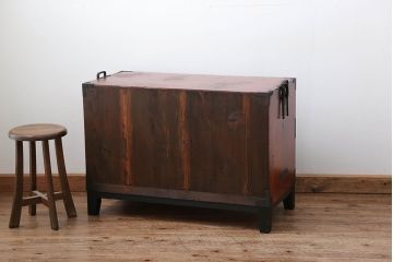 アンティーク家具　古民具・骨董 脚付き二本松箪笥ローチェスト(1)(時代箪笥ローボード)