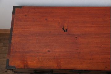 アンティーク家具　古民具・骨董 脚付き二本松箪笥ローチェスト(2)(時代箪笥ローボード)