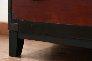 アンティーク家具　古民具・骨董 脚付き二本松箪笥ローチェスト(2)(時代箪笥ローボード)