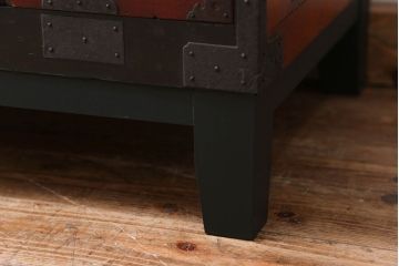 アンティーク家具　古民具・骨董 脚付き二本松箪笥ローチェスト(2)(時代箪笥ローボード)