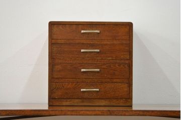 アンティーク家具　アンティーク 古いナラ材の4段小引き出し