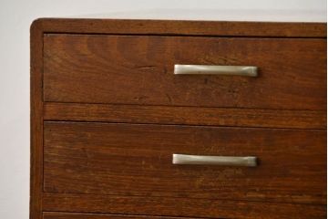 アンティーク家具　アンティーク 古いナラ材の4段小引き出し