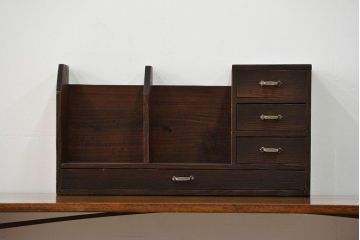 アンティーク家具　アンティーク 使い込まれた引き出し付き本立て