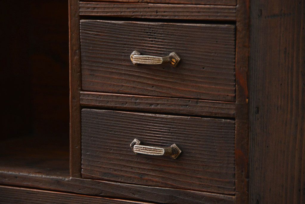 アンティーク家具　アンティーク 使い込まれた引き出し付き本立て