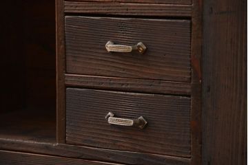 アンティーク家具　アンティーク 使い込まれた引き出し付き本立て