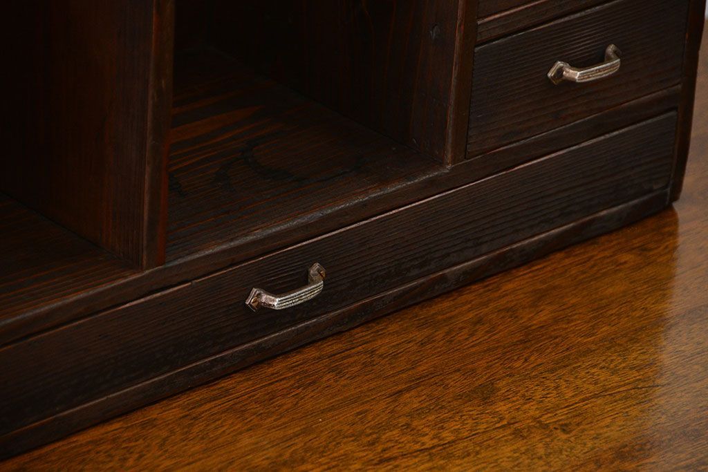 アンティーク家具　アンティーク 使い込まれた引き出し付き本立て