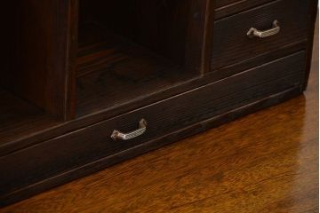 アンティーク家具　アンティーク 使い込まれた引き出し付き本立て