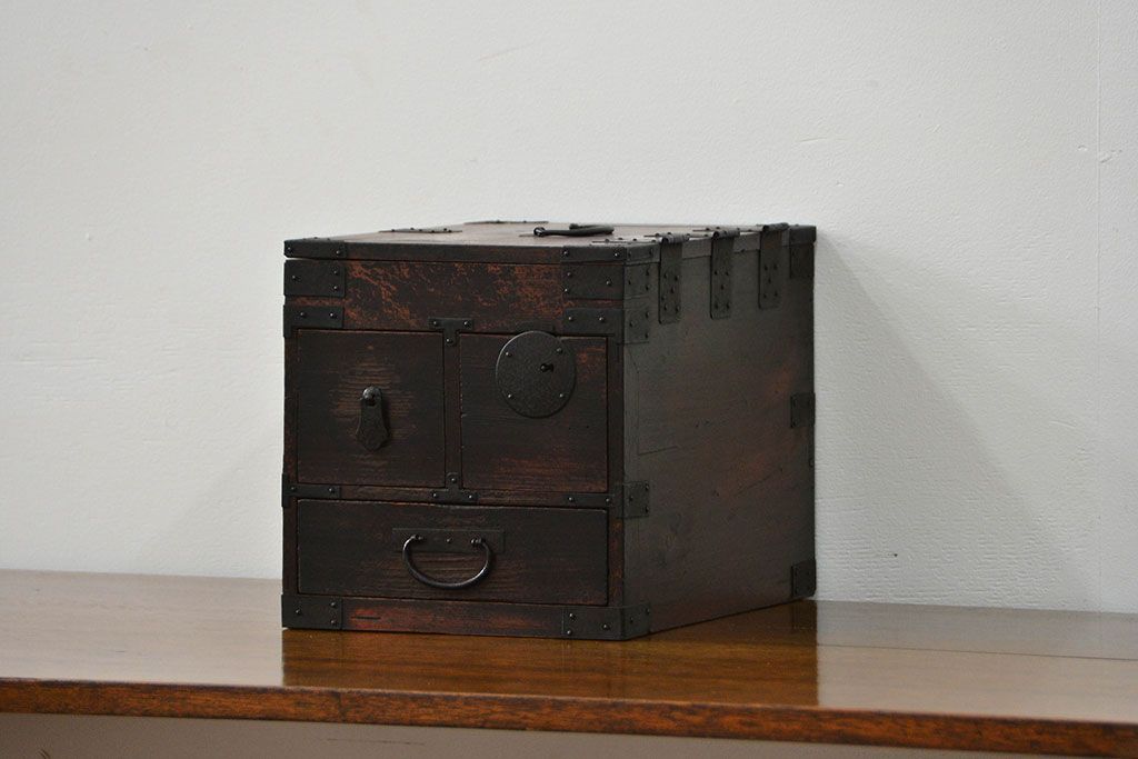 アンティーク家具　古民具・骨董 使い込まれた硯箱(小引き出し)