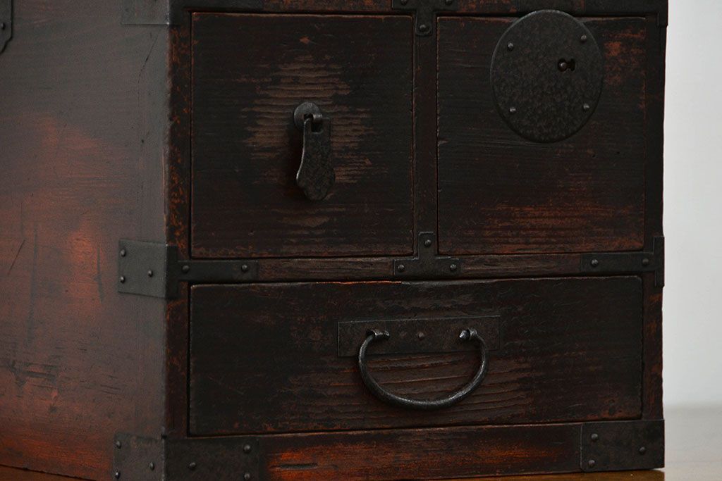 アンティーク家具　古民具・骨董 使い込まれた硯箱(小引き出し)