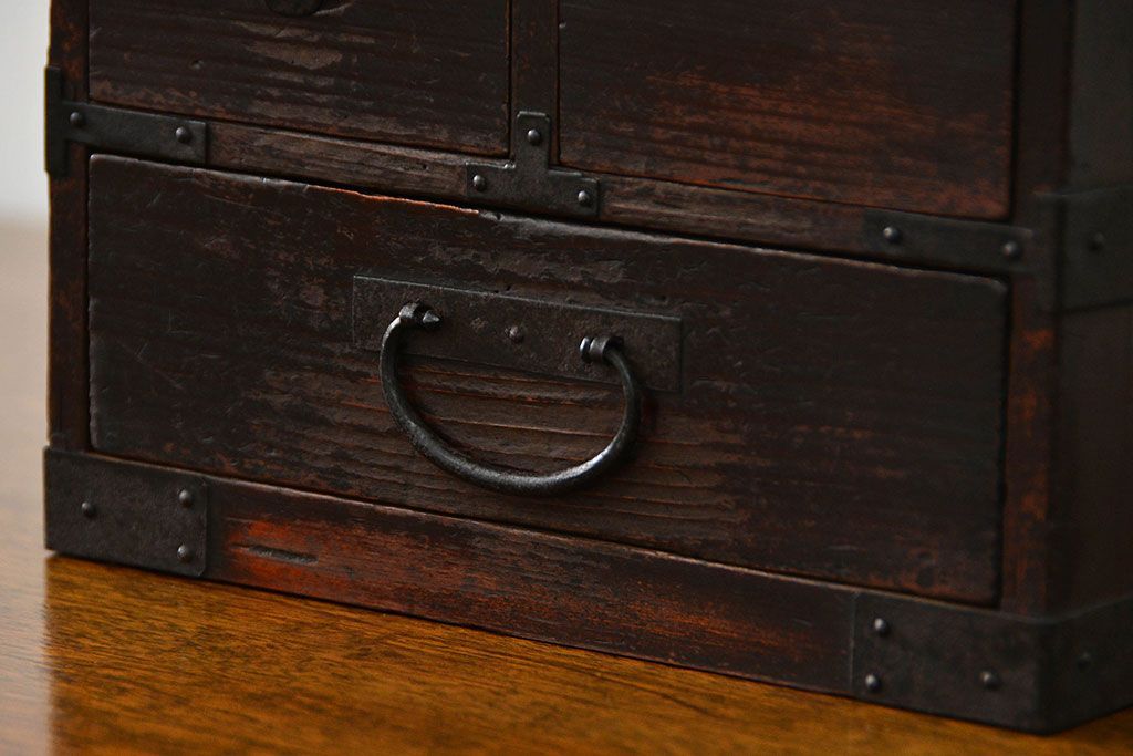 アンティーク家具　古民具・骨董 使い込まれた硯箱(小引き出し)