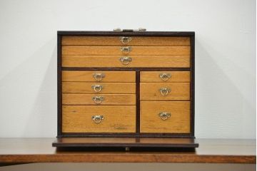 アンティーク家具　アンティーク 歯医者さんの古い往診箱(2)(小引き出し、裁縫箱)