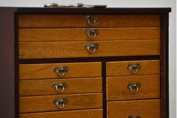 アンティーク家具　アンティーク 歯医者さんの古い往診箱(2)(小引き出し、裁縫箱)