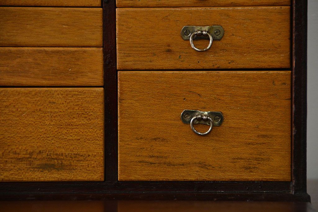 アンティーク家具　アンティーク 歯医者さんの古い往診箱(2)(小引き出し、裁縫箱)