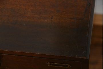 レトロ家具　アンティーク ネームプレート付きのレトロなレコードケース(小引き出し)