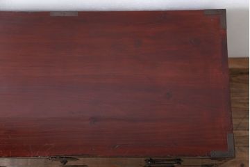 アンティーク家具　古民具・骨董 黒漆塗り 庄内箪笥ローボード(時代箪笥)