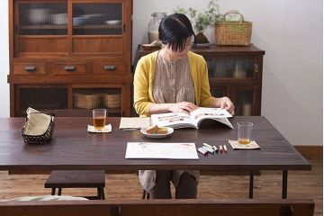 ラフジュ工房オリジナル 古材天板のシンプルなダイニングテーブル(2)(作業台)