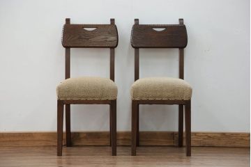 ヴィンテージ家具　オランダビンテージ オーク材 ダイニングチェア 2脚セット
