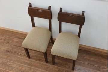 ヴィンテージ家具　オランダビンテージ オーク材 ダイニングチェア 2脚セット