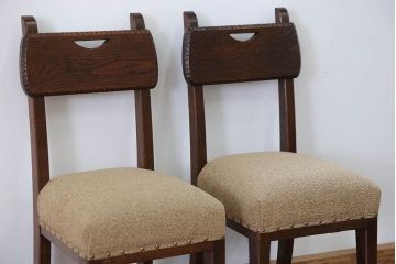 ヴィンテージ家具　オランダビンテージ オーク材 ダイニングチェア 2脚セット