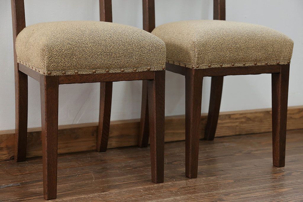 ヴィンテージ家具　オランダビンテージ オーク材 ダイニングチェア 2脚セット