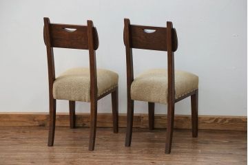 ヴィンテージ家具　オランダビンテージ オーク材 ダイニングチェア 2脚セット