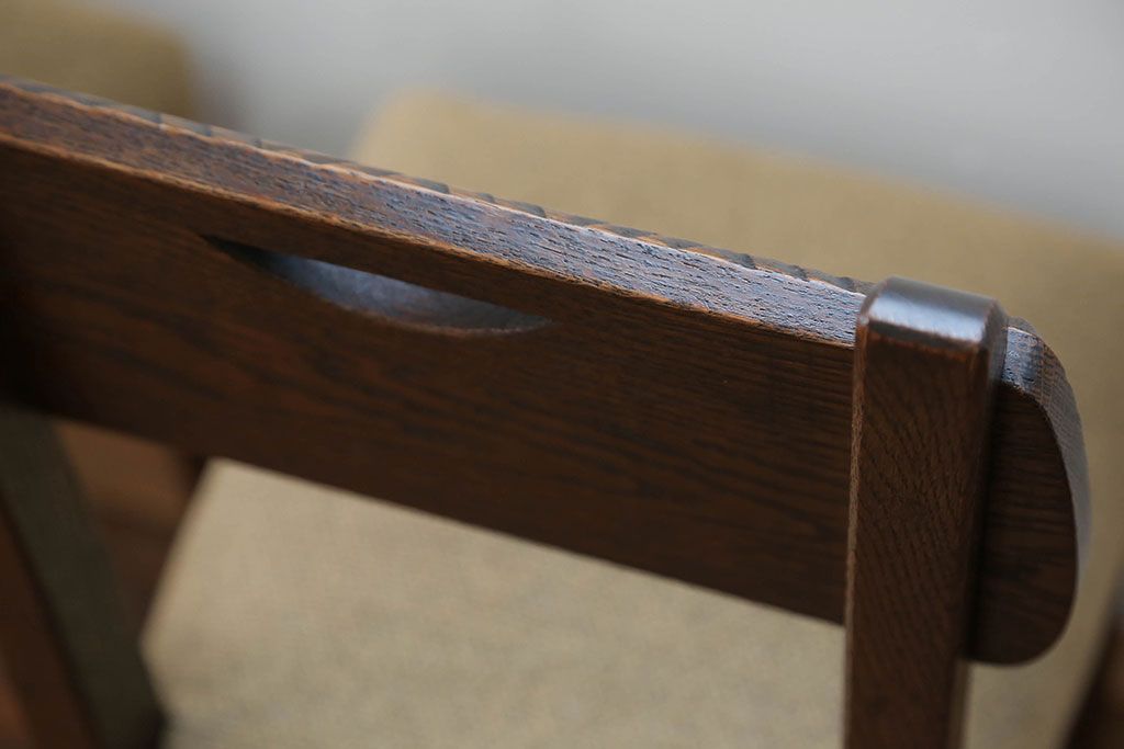 ヴィンテージ家具　オランダビンテージ オーク材 ダイニングチェア 2脚セット