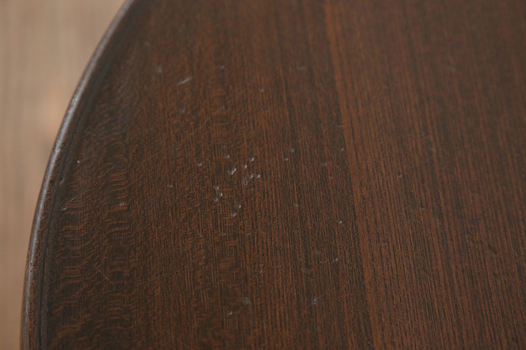 アンティーク家具　アンティーク 総欅材の回転サイドテーブル(花台、飾り台)