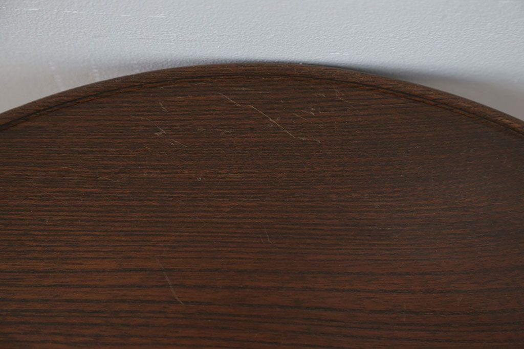 アンティーク家具　アンティーク 総欅材の回転サイドテーブル(花台、飾り台)