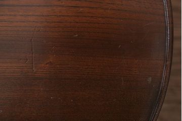 アンティーク家具　アンティーク 総欅材の回転サイドテーブル(花台、飾り台)