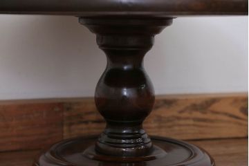 アンティーク家具　アンティーク 総欅材の回転サイドテーブル(花台、飾り台)