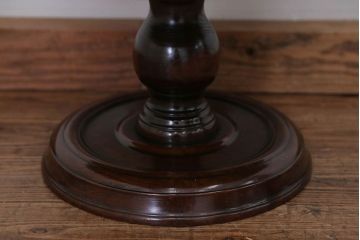 アンティーク家具　アンティーク 総欅材の回転サイドテーブル(花台、飾り台)