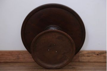 アンティーク家具　アンティーク 総欅材の回転サイドテーブル(花台、飾り台)